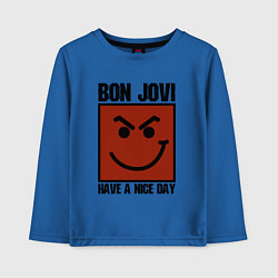 Лонгслив хлопковый детский Bon Jovi: Have a nice day, цвет: синий