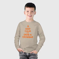 Лонгслив хлопковый детский Keep Calm & Grab a Crowbar, цвет: миндальный — фото 2