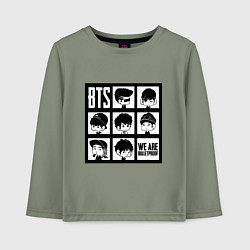 Лонгслив хлопковый детский BTS: We are bulletproof, цвет: авокадо