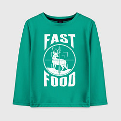 Лонгслив хлопковый детский FAST FOOD олень в прицеле, цвет: зеленый