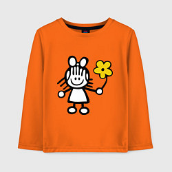 Лонгслив хлопковый детский Для влюбленных, цвет: оранжевый