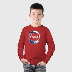 Лонгслив хлопковый детский NASA, цвет: красный — фото 2
