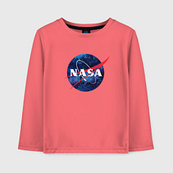 Лонгслив хлопковый детский NASA: Cosmic Logo, цвет: коралловый