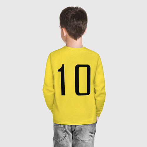 Детский лонгслив Сборная Германии: 10 номер / Желтый – фото 4