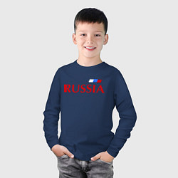 Лонгслив хлопковый детский Сборная России: 9 номер, цвет: тёмно-синий — фото 2