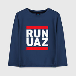 Лонгслив хлопковый детский Run UAZ, цвет: тёмно-синий