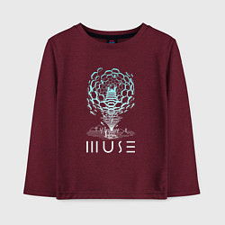 Лонгслив хлопковый детский Muse, цвет: меланж-бордовый