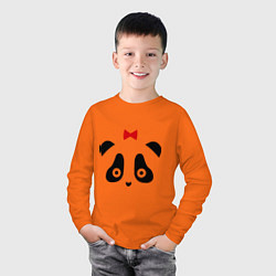 Лонгслив хлопковый детский Панда (женская), цвет: оранжевый — фото 2