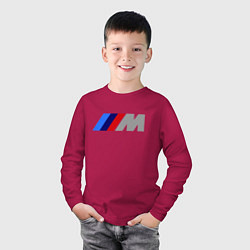Лонгслив хлопковый детский BMW M, цвет: маджента — фото 2