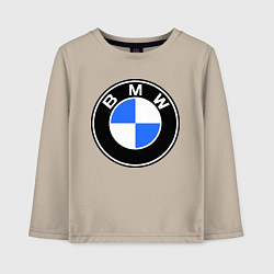 Лонгслив хлопковый детский Logo BMW, цвет: миндальный