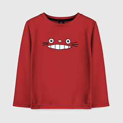 Лонгслив хлопковый детский Totoro face, цвет: красный