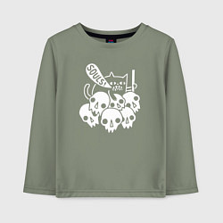 Лонгслив хлопковый детский Cat Got Your Soul, цвет: авокадо