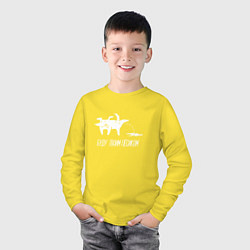 Лонгслив хлопковый детский Буду твоим пёсиком, цвет: желтый — фото 2