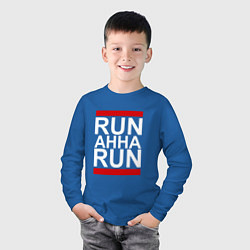 Лонгслив хлопковый детский Run Анна Run, цвет: синий — фото 2