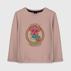 Лонгслив хлопковый детский Adopt a Demodog, цвет: пыльно-розовый