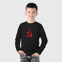 Лонгслив хлопковый детский Atomic Heart: СССР, цвет: черный — фото 2
