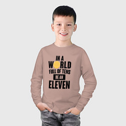Лонгслив хлопковый детский Be A Eleven, цвет: пыльно-розовый — фото 2