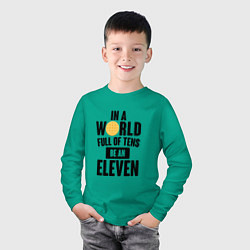 Лонгслив хлопковый детский Be A Eleven, цвет: зеленый — фото 2