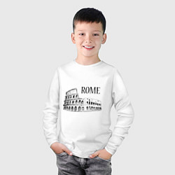 Лонгслив хлопковый детский Rome Coliseum, цвет: белый — фото 2
