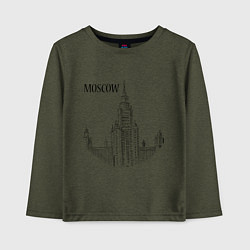 Лонгслив хлопковый детский Moscow MSU, цвет: меланж-хаки