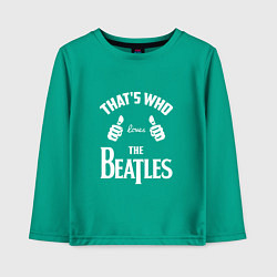 Лонгслив хлопковый детский That's Who Loves The Beatles, цвет: зеленый