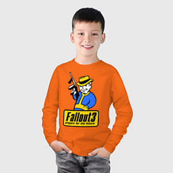 Лонгслив хлопковый детский Fallout 3 Man, цвет: оранжевый — фото 2