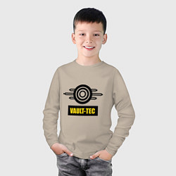 Лонгслив хлопковый детский Vault-tec, цвет: миндальный — фото 2