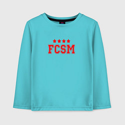 Лонгслив хлопковый детский FCSM Club, цвет: бирюзовый