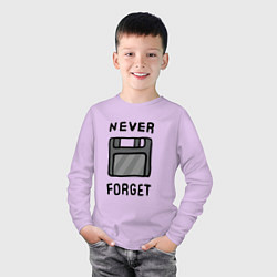 Лонгслив хлопковый детский Never Forget, цвет: лаванда — фото 2