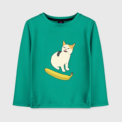 Детский лонгслив Cat no banana meme