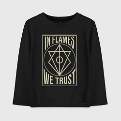 Лонгслив хлопковый детский In Flames: We Trust, цвет: черный
