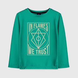 Лонгслив хлопковый детский In Flames: We Trust, цвет: зеленый