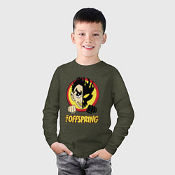 Лонгслив хлопковый детский The Offspring Boy, цвет: меланж-хаки — фото 2