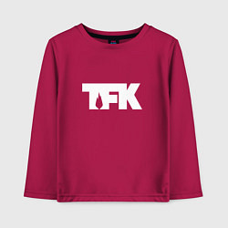 Лонгслив хлопковый детский TFK: White Logo, цвет: маджента