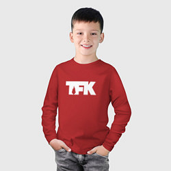 Лонгслив хлопковый детский TFK: White Logo, цвет: красный — фото 2