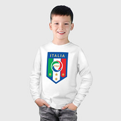 Лонгслив хлопковый детский Italia FIGC, цвет: белый — фото 2