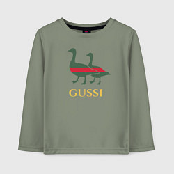 Лонгслив хлопковый детский GUSSI GG, цвет: авокадо