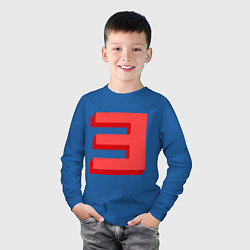 Лонгслив хлопковый детский Eminem: Big E, цвет: синий — фото 2