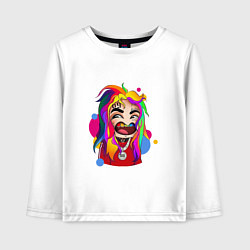 Лонгслив хлопковый детский 6IX9INE Colors, цвет: белый