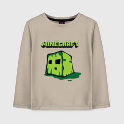 Лонгслив хлопковый детский Minecraft Creeper, цвет: миндальный