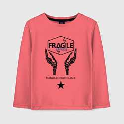 Лонгслив хлопковый детский Fragile Express, цвет: коралловый