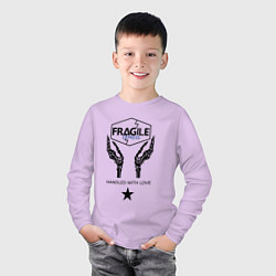 Лонгслив хлопковый детский Fragile Express, цвет: лаванда — фото 2