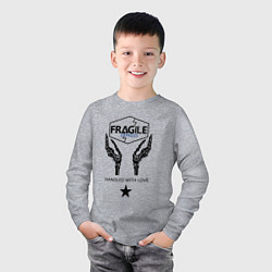 Лонгслив хлопковый детский Fragile Express, цвет: меланж — фото 2
