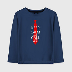 Лонгслив хлопковый детский Keep Calm & Call 47, цвет: тёмно-синий