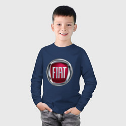 Лонгслив хлопковый детский FIAT logo, цвет: тёмно-синий — фото 2