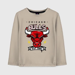 Лонгслив хлопковый детский Chicago Bulls est. 1966, цвет: миндальный