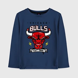 Лонгслив хлопковый детский Chicago Bulls est. 1966, цвет: тёмно-синий