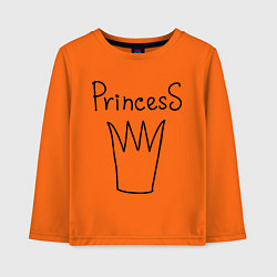 Лонгслив хлопковый детский PrincesS picture, цвет: оранжевый