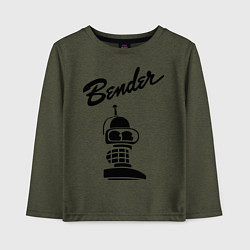 Лонгслив хлопковый детский Bender monochrome, цвет: меланж-хаки