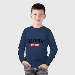 Лонгслив хлопковый детский FC Bayern Est. 1900, цвет: тёмно-синий — фото 2